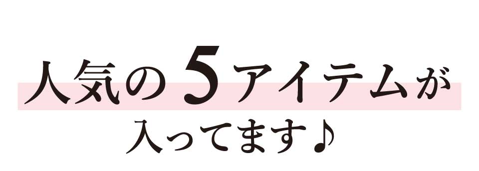 人気の５アイテムが入ってます