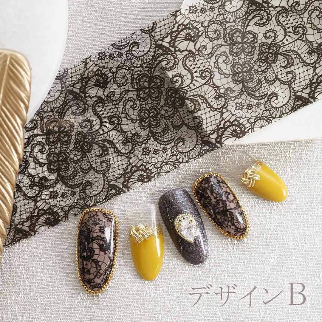 転写フィルム ブラックレース 約40×500mm | BLAZE【ブレイズ】 ネイル