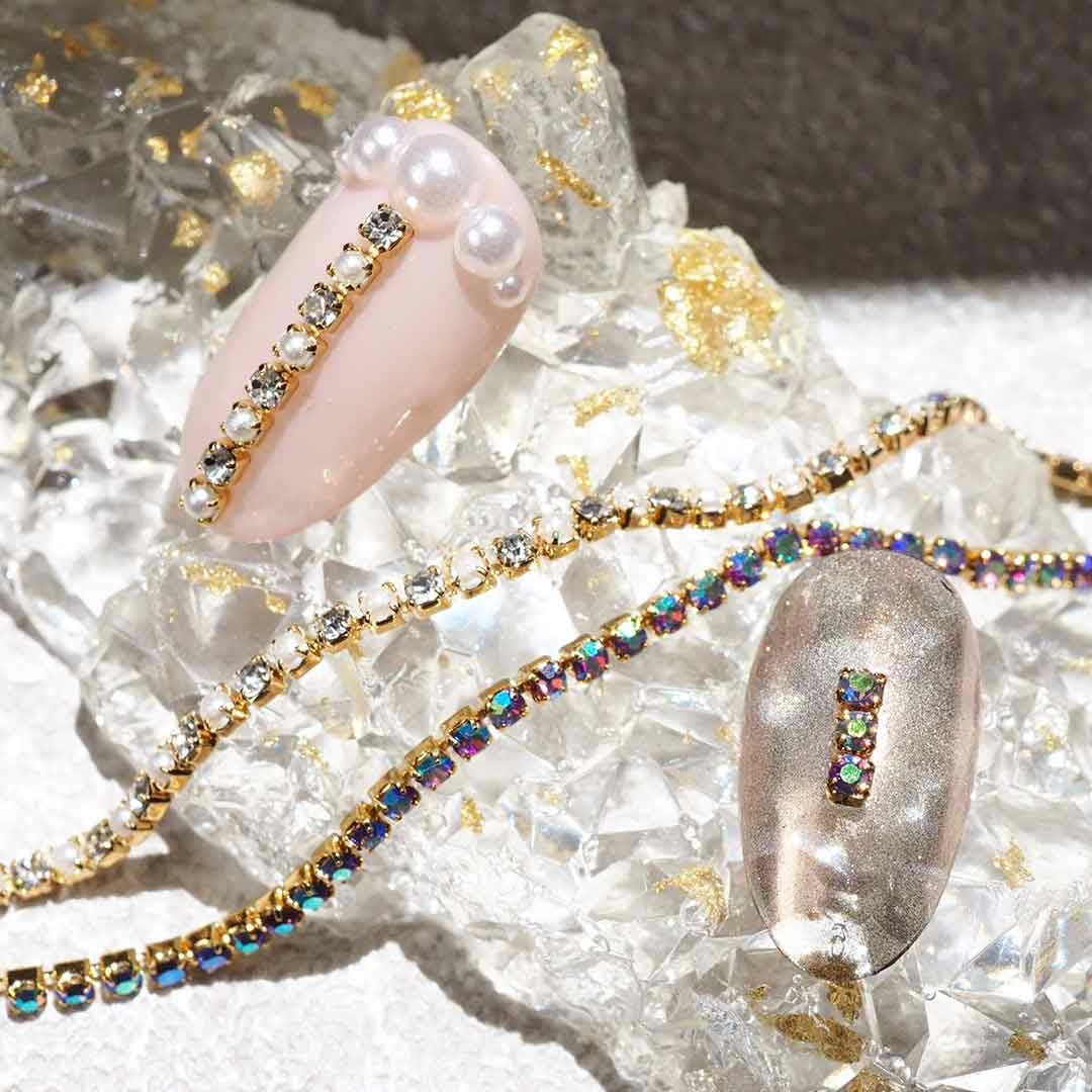 ラインストーンチェーン 約10cm チェーン幅約1.7mm BLAZE×make.N